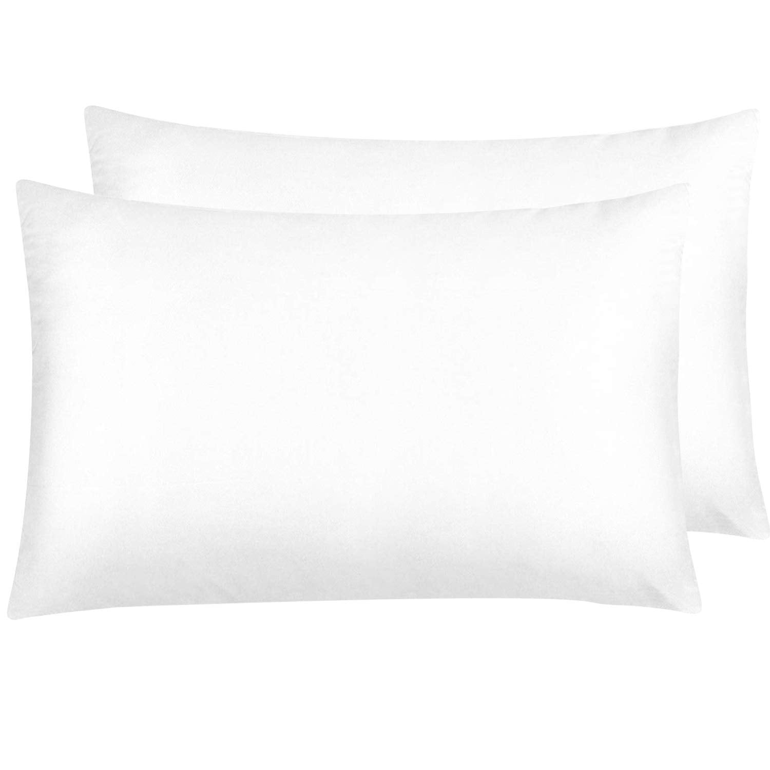Ntbay Zippered Satin Pillow Cases For Hair And Skin, Luxury Queen Hidden Zipper Pillowcases Set Of 2, 20X30 Inches, Pure White